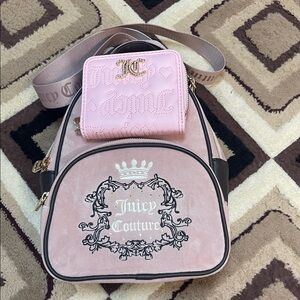 Juicy Couture Pink and Brown Backpack